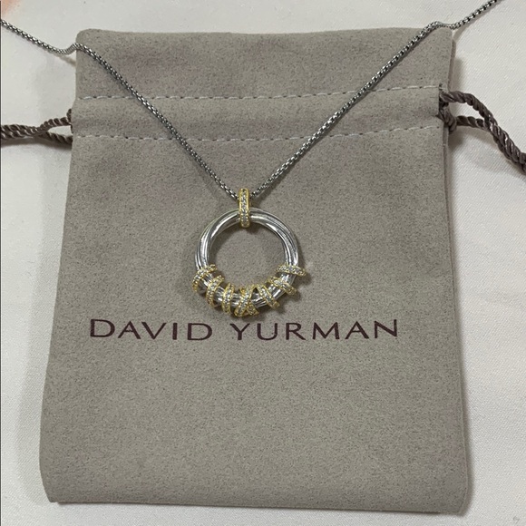 David Yurman Silver and Gold Necklace - Picture 1 of 5